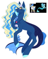 Size: 1371x1691 | Tagged: safe, artist:purplegrim40, derpibooru import, sapphire shores, sonata dusk, oc, hybrid, pony, siren, female, image, jewelry, mare, necklace, parent:sapphire shores, parent:sonata dusk, png, simple background, transparent background