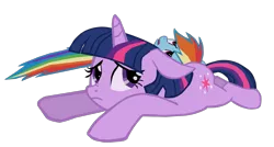 Size: 1280x687 | Tagged: safe, artist:benpictures1, derpibooru import, rainbow dash, twilight sparkle, pegasus, pony, unicorn, a dog and pony show, cute, dashabetes, duo, duo female, female, floppy ears, image, inkscape, png, simple background, transparent background, twiabetes, vector