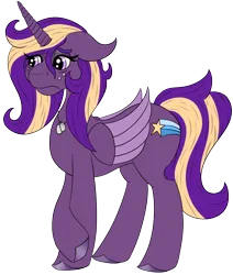 Size: 1120x1321 | Tagged: safe, artist:gray star, derpibooru import, oc, oc:wishing star (graystar), unofficial characters only, fallout equestria, artificial alicorn, derpibooru exclusive, female, image, png, purple alicorn (fo:e), sad, tired, two toned mane, wings