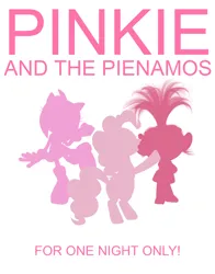 Size: 2200x2800 | Tagged: safe, derpibooru import, pinkie pie, amy rose, crossover, donna and the dynamos, image, jpeg, mamma mia, poppy, poster parody, princess poppy, sonic the hedgehog (series), trolls