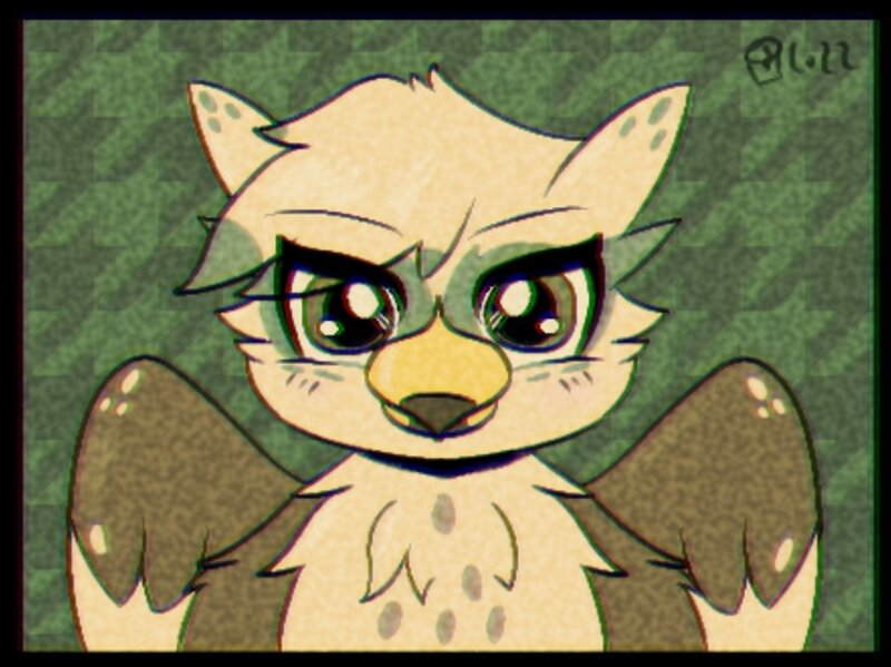 Size: 1150x861 | Tagged: safe, artist:scarletdoodle, derpibooru import, oc, oc:dillinger, unofficial characters only, gryphon, feather, folded wings, griffon oc, image, jpeg, male, solo, wings