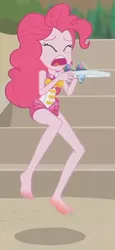 Size: 396x864 | Tagged: safe, derpibooru import, screencap, pinkie pie, equestria girls, equestria girls series, too hot to handle, barefoot, clothes, feet, image, png, solo, swimsuit