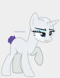 Size: 1024x1326 | Tagged: safe, artist:headshavepony, derpibooru import, rarity, pony, unicorn, bald, headshave, image, jpeg, shaved, shaved head, shaved mane, solo