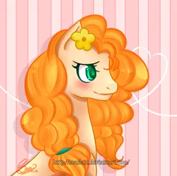 Size: 2027x2020 | Tagged: safe, artist:raincatme, artist:seaslain, derpibooru import, pear butter, earth pony, pony, 2017, bust, female, image, mare, old art, png, profile, solo, speedpaint