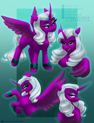Size: 3000x3900 | Tagged: safe, artist:aegisaplomb, derpibooru import, opaline, alicorn, pony, my little pony: make your mark, spoiler:g5, spoiler:my little pony: make your mark, female, frown, g5, high res, image, mare, multeity, open mouth, open smile, png, rearing, smiling, solo, spread wings, wings