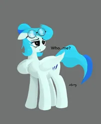 Size: 1232x1514 | Tagged: safe, artist:xdamny, derpibooru import, oc, oc:piva storm, beautiful, cutie mark, frown, goggles, image, jpeg, open mouth, question mark, signature, simple background, wings