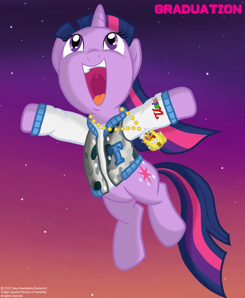 Size: 3126x3796 | Tagged: safe, derpibooru import, twilight sparkle, pony, unicorn, album cover, clothes, hip hop, image, jacket, jumping, kanye west, parody, png, poster, rapper, unicorn twilight