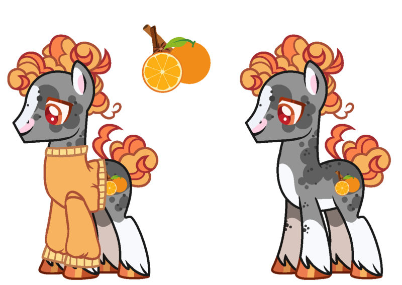 Size: 1412x1000 | Tagged: safe, artist:innocent-dreamies, derpibooru import, oc, oc:cinnamon citrus orange, unofficial characters only, earth pony, pony, base used, clothes, coat markings, image, male, offspring, parent:big macintosh, parent:twilight sparkle, parents:twimac, png, simple background, solo, stallion, sweater, transparent background, unshorn fetlocks