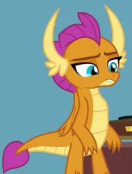 Size: 515x679 | Tagged: safe, derpibooru import, screencap, smolder, dragon, 2 4 6 greaaat, cropped, dragoness, female, image, png, smolder is not amused, solo, unamused