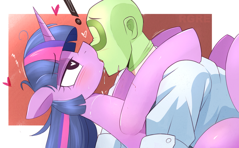 Size: 1948x1208 | Tagged: suggestive, artist:nignogs, ponybooru import, twilight sparkle, oc, oc:anon, human, pony, unicorn, blood, blushing, domination, drool, female, french kiss, heart, heart eyes, hug, hugging a pony, image, kissing, lidded eyes, male, mare, png, reversed gender roles equestria, surprised, wingding eyes