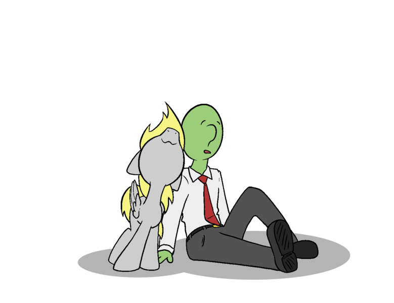 Size: 1403x1080 | Tagged: safe, artist:happy harvey, derpibooru import, derpy hooves, oc, oc:anon, behaving like a cat, cute, drawn on phone, drawthread, image, leaning, nuzzling, png, rubbing, simple, simple background, sitting, transparent background