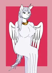 Size: 1800x2500 | Tagged: artist needed, safe, derpibooru import, oc, oc:κασσάνδρα, unofficial characters only, alicorn, anthro, alicorn oc, big breasts, breasts, female, horn, huge breasts, image, png, solo, wings