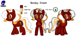 Size: 8448x4154 | Tagged: safe, artist:damlanil, derpibooru import, oc, oc:sunday cream, pony, unicorn, commission, female, horn, image, mare, png, reference sheet, show accurate, simple background, solo, transparent background, vector