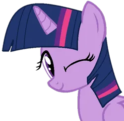 Size: 461x449 | Tagged: safe, artist:ivuiadopts, artist:twilyisbestpone, derpibooru import, twilight sparkle, twilight sparkle (alicorn), alicorn, pony, base used, bust, cute, female, image, looking at you, mare, one eye closed, png, simple background, smiling, solo, transparent background, twiabetes, wink, winking at you