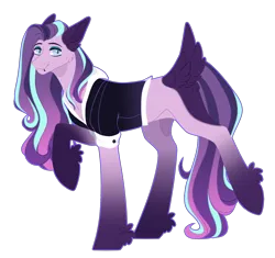 Size: 1700x1600 | Tagged: safe, alternate version, artist:purplegrim40, derpibooru import, oc, unofficial characters only, earth pony, pony, clothes, earth pony oc, image, magical lesbian spawn, male, offspring, parent:coloratura, parent:fluttershy, png, raised hoof, simple background, solo, stallion, transparent background