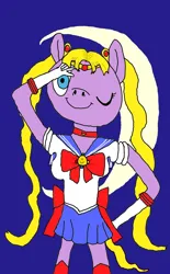 Size: 1200x1936 | Tagged: safe, artist:lekonar13, derpibooru import, oc, anthro, bow, clothes, image, jpeg, moon, one eye closed, sailor moon, sailor uniform, uniform, wink