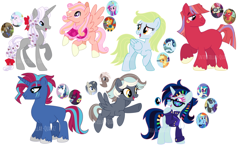 Size: 7098x4360 | Tagged: safe, artist:interstellar-quartz, derpibooru import, applejack, big macintosh, burnt oak, fleur-de-lis, moondancer, neon lights, princess cadance, rainbow dash, rising star, soarin', sunburst, vinyl scratch, oc, oc:ink letter, oc:vavic white, alicorn, earth pony, pegasus, pony, unicorn, base used, female, image, infidelity, macdancer, magical threesome spawn, male, mare, multiple parents, offspring, offspring's offspring, parent:applejack, parent:big macintosh, parent:burnt oak, parent:derpy hooves, parent:doctor whooves, parent:fleur-de-lis, parent:moondancer, parent:neon lights, parent:oc:ink letter, parent:oc:vavic white, parent:princess cadance, parent:rainbow dash, parent:shining armor, parent:soarin', parent:sunburst, parent:tempest shadow, parent:vinyl scratch, parents:doctorderpy, parents:macdancer, parents:oc x oc, parents:soarinjack, parents:sundence, parents:vinylights, png, shipping, soarinjack, stallion, straight, sundence