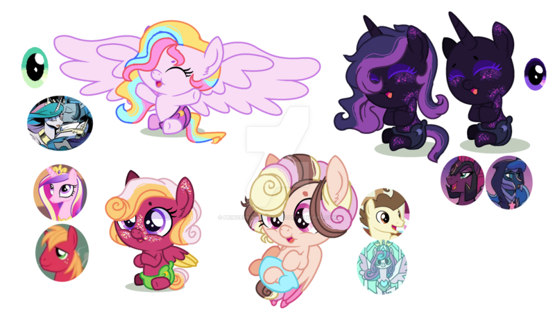 Size: 1280x725 | Tagged: safe, artist:elementbases, artist:princess-kitsune-tsu, derpibooru import, idw, big macintosh, king sombra, pound cake, princess cadance, princess celestia, princess flurry heart, princess luna, tempest shadow, oc, alicorn, earth pony, pegasus, pony, unicorn, baby, baby pony, base used, cadmac, celestibra, diaper, eyes closed, female, filly, foal, freckles, good king sombra, horn, image, infidelity, large wings, lesbian, magical lesbian spawn, male, mare, offspring, older, older flurry heart, older pound cake, parent:big macintosh, parent:good king sombra, parent:king sombra, parent:pound cake, parent:princess cadance, parent:princess celestia, parent:princess flurry heart, parent:princess luna, parent:tempest shadow, parents:cadmac, parents:celestibra, parents:poundflurry, parents:tempestluna, pegasus oc, png, poundflurry, screencap reference, shipping, simple background, smiling, spread wings, stallion, straight, tempestluna, transparent background, unicorn oc, wings