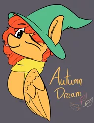 Size: 2414x3182 | Tagged: safe, artist:pinkberry, derpibooru import, oc, oc:autumn dream, unofficial characters only, pegasus, pony, clothes, image, looking at you, male, one eye closed, png, ralsei hat, request, requested art, scarf, stallion, tongue out, wink, winking at you