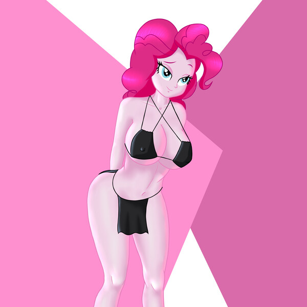 Size: 3000x3000 | Tagged: suggestive, artist:moshi_san85, derpibooru import, pinkie pie, equestria girls, bedroom eyes, big breasts, bikini, bikini top, breasts, busty pinkie pie, clothes, image, jpeg, loincloth, smiling, swimsuit