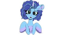 Size: 3840x2160 | Tagged: safe, artist:straighttothepointstudio, derpibooru import, pony, unicorn, g5, my little pony: make your mark, chest fluff, curly hair, curly mane, digital art, ear fluff, female, freckles, image, looking at you, mare, misty brightdawn, open mouth, png, simple background, solo, transparent background, unshorn fetlocks