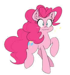 Size: 1058x1133 | Tagged: safe, artist:reiduran, derpibooru import, pinkie pie, earth pony, pony, female, image, looking at you, mare, png, raised hoof, simple background, solo, stars, transparent background