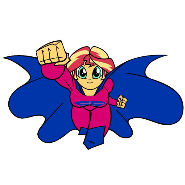 Size: 1000x1000 | Tagged: safe, artist:thatradhedgehog, derpibooru import, sunset shimmer, equestria girls, bisexual pride flag, dc comics, image, png, pride, pride flag, simple background, superman, transparent background