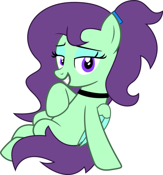 Size: 3000x3224 | Tagged: safe, artist:surprisepi, derpibooru import, oc, oc:greenfeather, unofficial characters only, pegasus, pony, choker, female, image, looking at you, mare, pegasus oc, png, simple background, solo, transparent background, wings
