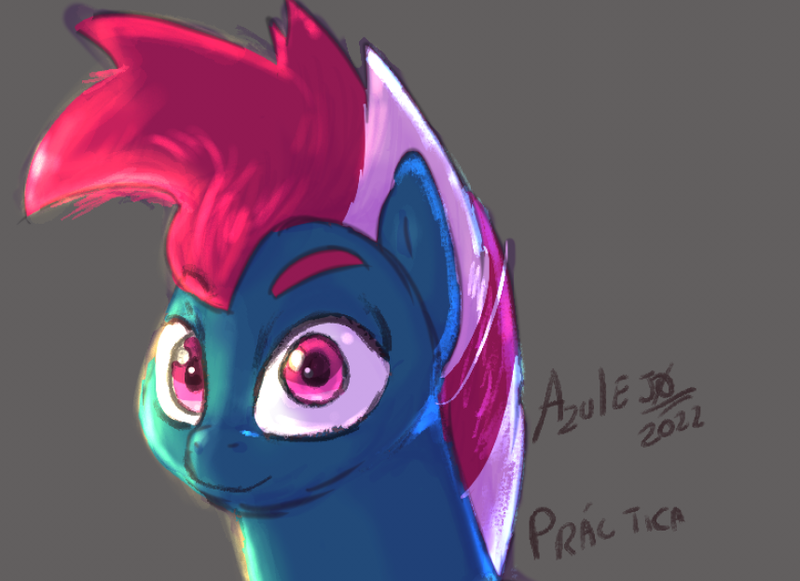Size: 858x623 | Tagged: safe, artist:azulejo, derpibooru import, oc, oc:cherry cream, unofficial characters only, earth pony, big eyes, image, looking at you, male, pink hair, pink mane, png, practice drawing