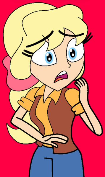 Size: 895x1514 | Tagged: safe, derpibooru import, megan williams, human, equestria girls, drawing, fanart, image, jpeg, scared, shocked, shocked expression, surprised, worried