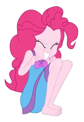 Size: 1900x2764 | Tagged: safe, alternate version, artist:gmaplay, derpibooru import, pinkie pie, equestria girls, equestria girls series, sunset's backstage pass!, spoiler:eqg series (season 2), barefoot, clothes, feet, image, pajamas, png, simple background, solo, transparent background