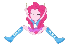 Size: 3580x2514 | Tagged: safe, artist:gmaplay, derpibooru import, pinkie pie, equestria girls, clothes, drums, image, musical instrument, panties, panty shot, png, simple background, solo, transparent background, underwear