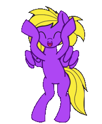Size: 501x612 | Tagged: safe, artist:jrpsartdesk, derpibooru import, oc, oc:sunny smiles, unofficial characters only, pegasus, animated, dancing, gif, image, simple background, solo, transparent background
