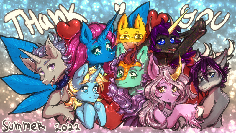 Size: 3200x1800 | Tagged: safe, artist:pony straponi, derpibooru import, oc, oc:birch, oc:nebula eclipse, oc:ryonia coruscare, oc:searing cold, oc:skydreams, oc:stormy skies, oc:verlo streams, unofficial characters only, anthro, 16:9, image, jpeg, patreon, sketch