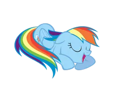 Size: 2828x2121 | Tagged: safe, artist:elboufon, derpibooru import, rainbow dash, pegasus, pony, the cutie pox, female, high res, image, mare, png, simple background, sleeping, sleepydash, smiling, snoring, solo, transparent background, vector