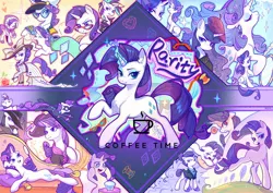 Size: 2048x1448 | Tagged: safe, artist:千雲九枭, derpibooru import, opalescence, radiance, rarity, pony, unicorn, alternate hairstyle, alternate timeline, angry, beatnik rarity, beret, captain rarity, clothes, crying, cute, detective rarity, diamond, female, glasses, hat, image, jpeg, long mane, looking at you, mare, mirror, night maid rarity, nightmare takeover timeline, power ponies, punk, raripunk, raristocrat, rose dewitt bukater, smiling, smiling at you, solo, sweater, titanic