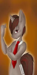 Size: 1181x2362 | Tagged: safe, artist:diankave, derpibooru import, oc, unofficial characters only, anthro, unicorn, horn, image, jpeg, male, necktie, solo, unicorn oc