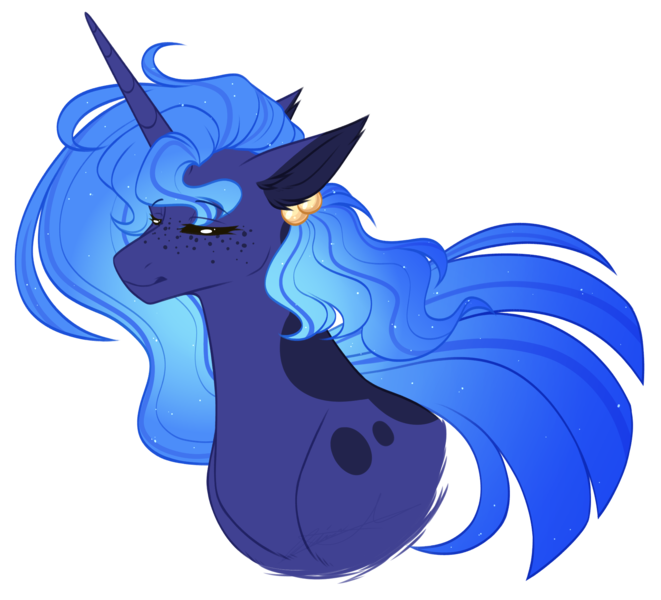 Size: 1916x1739 | Tagged: safe, artist:purplegrim40, derpibooru import, oc, oc:lunette, unofficial characters only, pony, unicorn, bust, ear piercing, earring, female, horn, image, jewelry, mare, not luna, piercing, png, simple background, solo, transparent background, unicorn oc