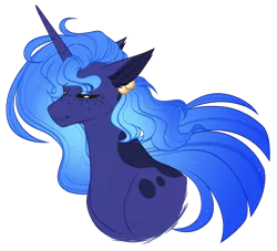 Size: 1916x1739 | Tagged: safe, artist:purplegrim40, derpibooru import, oc, oc:lunette, unofficial characters only, pony, unicorn, bust, ear piercing, earring, female, horn, image, jewelry, mare, not luna, piercing, png, simple background, solo, transparent background, unicorn oc