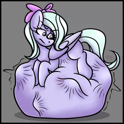 Size: 5000x5000 | Tagged: suggestive, artist:sadfloorlamp, derpibooru import, flitter, pegasus, pony, belly, belly bed, belly bumps, big belly, bow, cute, digestion, female, female pred, fetish, hair bow, huge belly, image, impossibly large belly, mare, multiple prey, oral vore, png, same size vore, soft vore, solo, stomach, stomach noise, struggling, unknown prey, vore