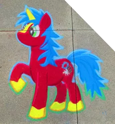 Size: 3424x3708 | Tagged: safe, alternate version, artist:malte279, derpibooru import, oc, unofficial characters only, pony, unicorn, chalk, chalk drawing, galacon, galacon 2022, image, png, solo, traditional art