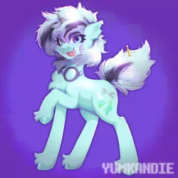 Size: 3500x3500 | Tagged: safe, artist:yumkandie, derpibooru import, oc, oc:sprocket shock, unofficial characters only, pony, unicorn, chest fluff, commission, ear fluff, fangs, female, goggles, high res, image, png, solo, unshorn fetlocks