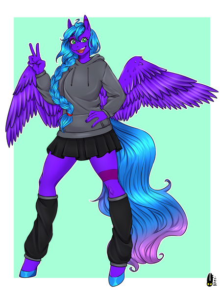 Size: 1446x1900 | Tagged: safe, artist:natt333, derpibooru import, oc, oc:violet aura, anthro, pegasus, commissioner:solar aura, image, png