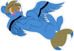 Size: 4086x2844 | Tagged: safe, artist:mr_nate89, derpibooru import, oc, oc:nate, pegasus, blushing, grooming, image, lying down, no pupils, on back, png, preening, wings