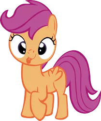 Size: 954x1142 | Tagged: safe, artist:herrmyrddin, derpibooru import, scootaloo, pegasus, pony, cute, cutealoo, derp, female, filly, foal, image, png, simple background, solo, tongue out, transparent background, vector