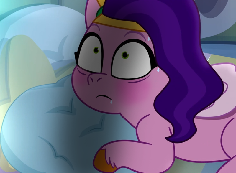 Size: 1103x809 | Tagged: episode needed, suggestive, derpibooru import, edit, edited screencap, screencap, pipp petals, my little pony: tell your tale, g5, image, phallic shadow, png