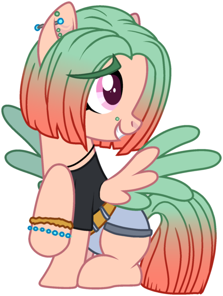 Size: 1442x1912 | Tagged: safe, artist:rickysocks, derpibooru import, oc, pegasus, pony, base used, clothes, colored wings, female, image, mare, png, shirt, simple background, solo, transparent background, two toned wings, wings