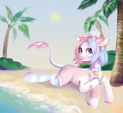 Size: 4200x3840 | Tagged: safe, artist:ske, derpibooru import, oc, cow, earth pony, pony, beach, image, palm tree, png, solo, tree