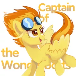 Size: 1200x1200 | Tagged: safe, artist:starfallmoonlight, derpibooru import, spitfire, pegasus, pony, female, flying, goggles, image, mare, open mouth, open smile, png, simple background, smiling, solo, solo female, spread wings, white background, wings, wonderbolts