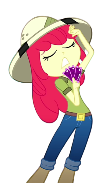Size: 417x720 | Tagged: safe, derpibooru import, edit, edited screencap, screencap, apple bloom, eqg summertime shorts, equestria girls, the canterlot movie club, background removed, image, png, simple background, solo, transparent background